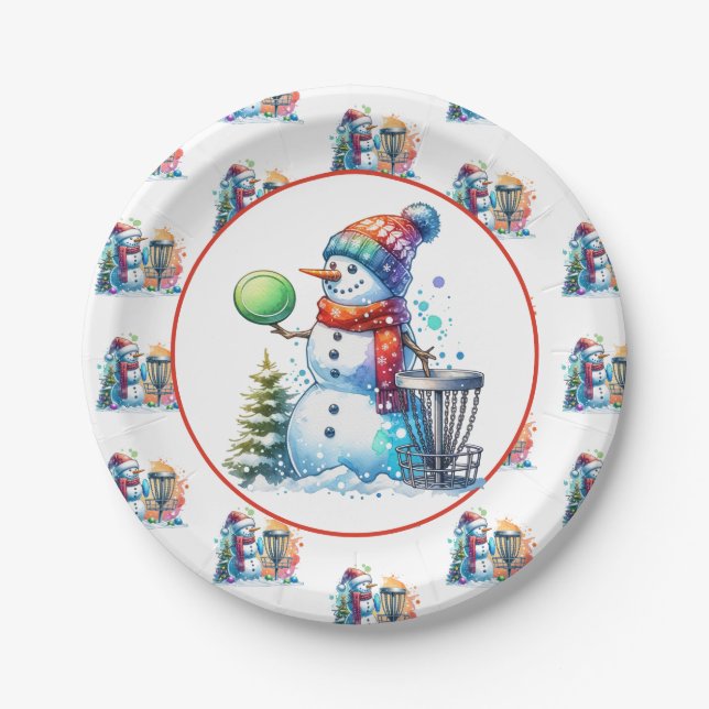 Disk Golf Themed Christmas Party Pappteller (Vorderseite)