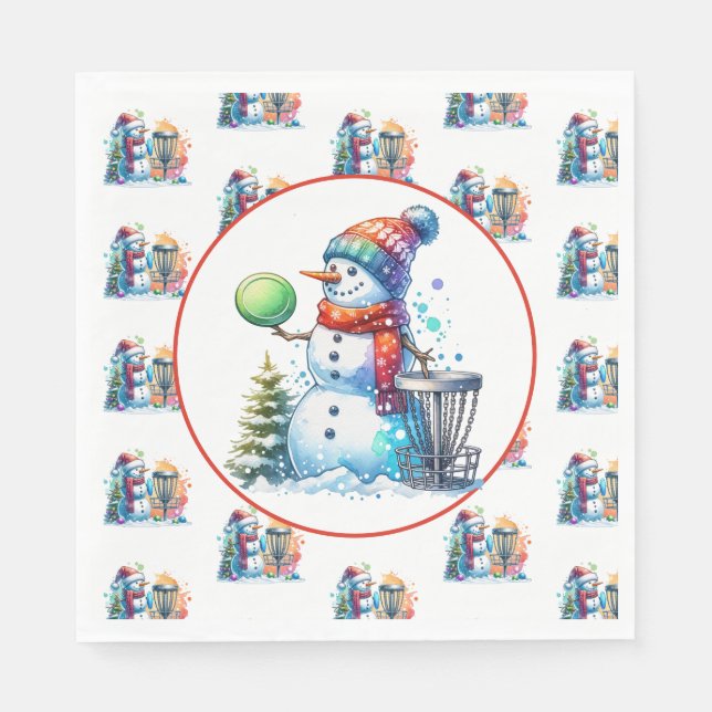 Disk Golf Themed Christmas Party Serviette (Vorderseite)