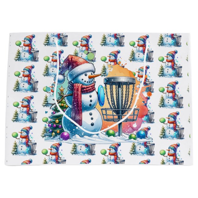 Disk Golf Themed Weihnachten Große Geschenktüte (Vorderseite)