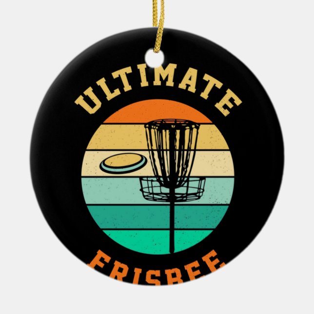 Disk Golf Ultimate Frisbee Keramik Ornament (Vorne)