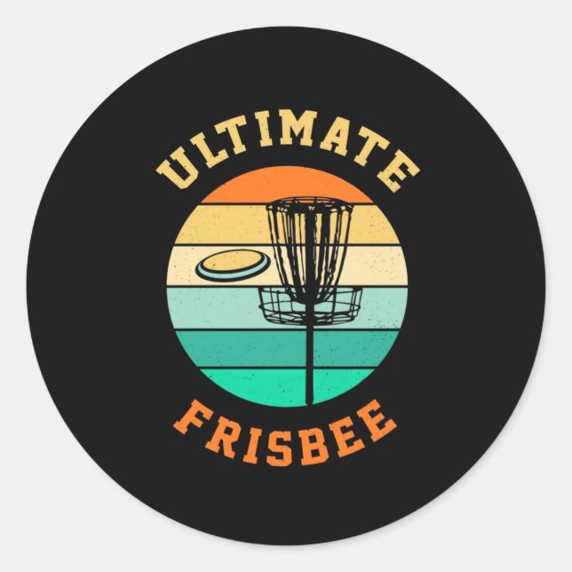 Disk Golf Ultimate Frisbee Runder Aufkleber (Vorderseite)
