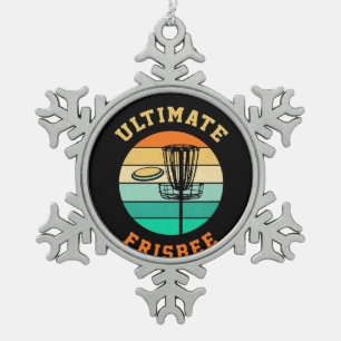 Disk Golf Ultimate Frisbee Schneeflocken Zinn-Ornament