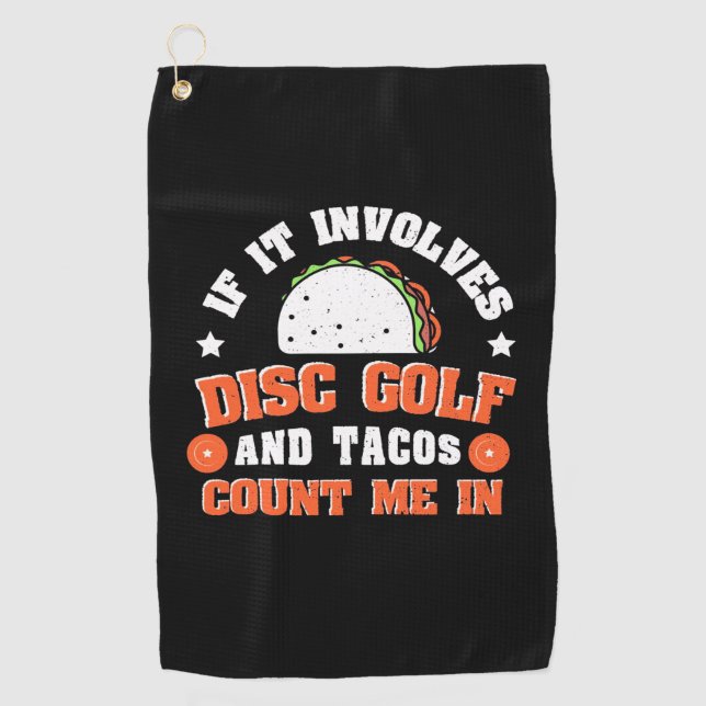 Disk Golf und Tacos zählen mich Golfhandtuch (Vorderseite)