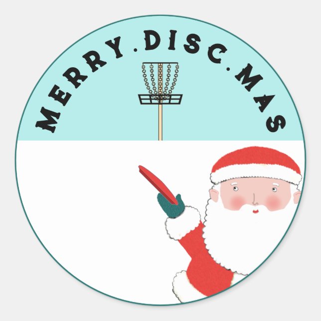 Disk Golf Weihnachtsfeiertag Runder Aufkleber (Vorderseite)