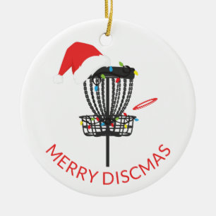 Disk Golf Weihnachtsmannmütze Weihnachts Keramik O Ornament