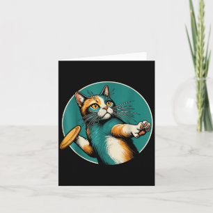 Disk Golfer Cat Disk Golf Player Sonniges Hallowee Karte