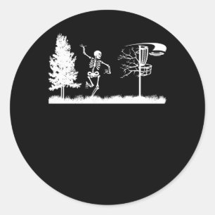 Disk Golfspielen Skeleton Disk Halloween Kostüm Runder Aufkleber