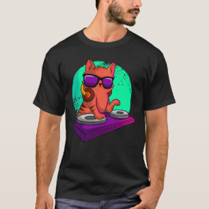 Disk Jockey Cat Radio Club Dj Turntablist Deejay K T-Shirt