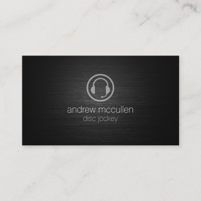 Disk Jockey Deejay DJ Headphones - Symbol Visitenkarte (Vorderseite)