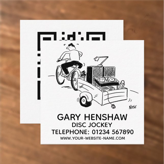 Disk Jockey Square Business Card Quadratische Visitenkarte (Von Creator hochgeladen)