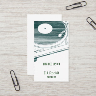 Disk Jockey Turntable Scratched Visitenkarte