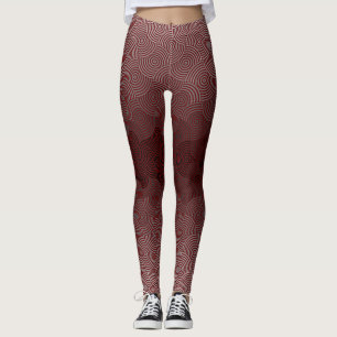 Disk Pattern 02.Gray DRed BG Leggings