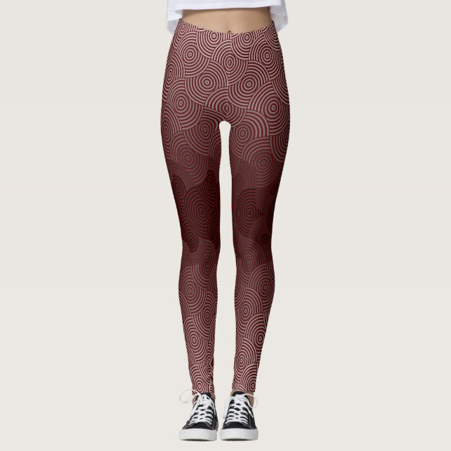 Disk Pattern 02.Gray DRed BG Leggings (Vorderseite)