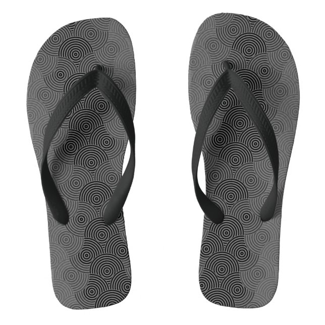 Disk Pattern 02.Gray Lgrey BG Flip Flops (Fußbett)