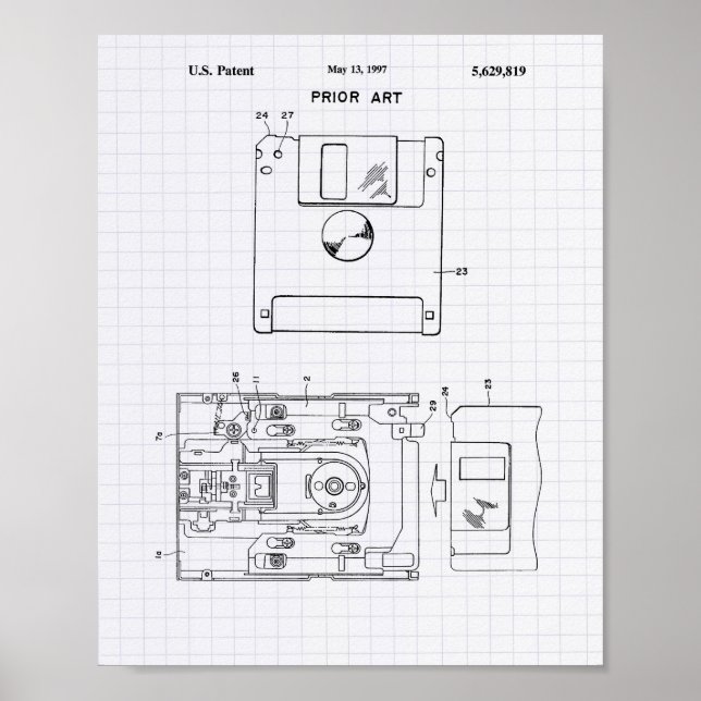Diskette 1997 Patent Art - Lined Peper Poster (Vorne)