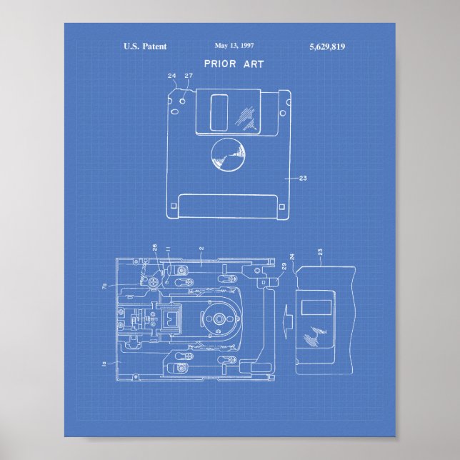 Diskette 1997 Patentart - Blueprint Poster (Vorne)