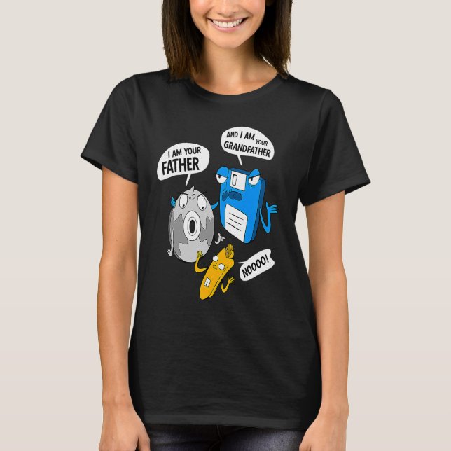 Disketten-CD USB Stick Funny Computer Nerd T-Shirt (Vorderseite)