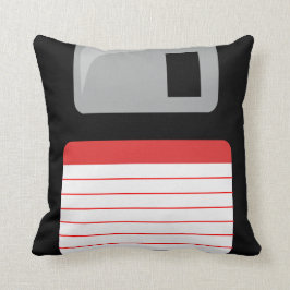 Disketten-Pillow - schwarz, silber und rot Kissen