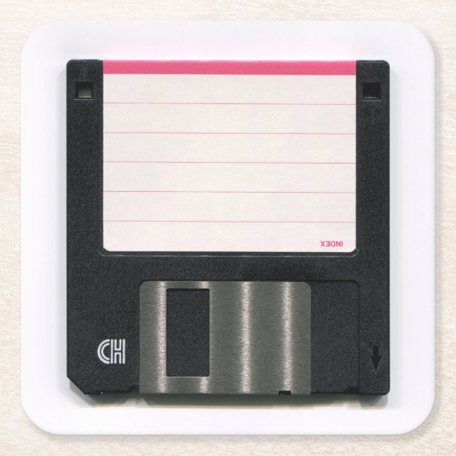 Disketten-Untersetzer-Set Rechteckiger Pappuntersetzer (Vorderseite)