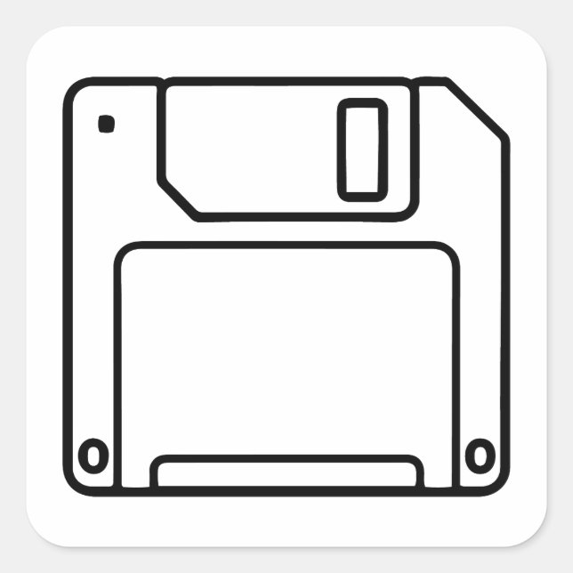 Diskettenlaufwerkaufkleber Quadratischer Aufkleber (Vorderseite)
