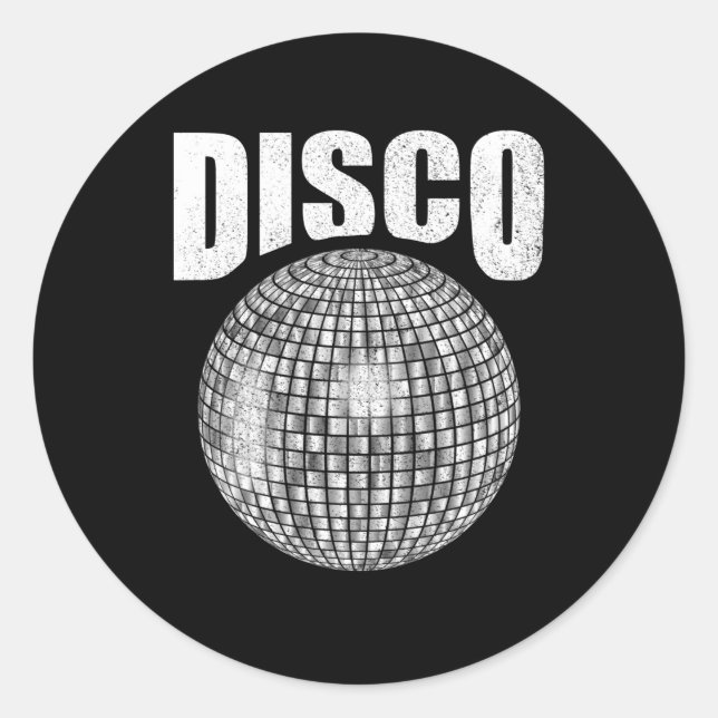 Disko Music Ball Funk Soul Musik Lover Retro 70er Runder Aufkleber (Vorderseite)