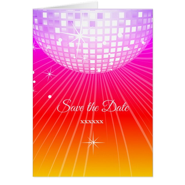 Disko, Save the Date Karte, Größe: Standard(5" x 7 (Vorne)