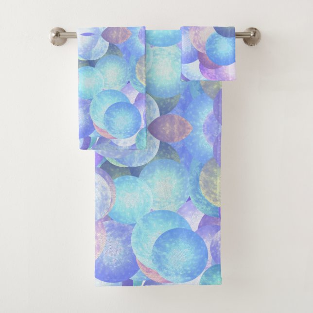 Diskobälle in pastellfarbenen Regenbogenfarben - 3 Badhandtuch Set (Insitu)