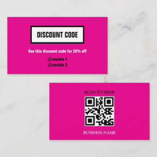 Diskontcode mit QR Code, Visitenkarte