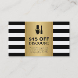 Diskontcoupon Nail Salon Gold Black Silhouette Rabattkarte