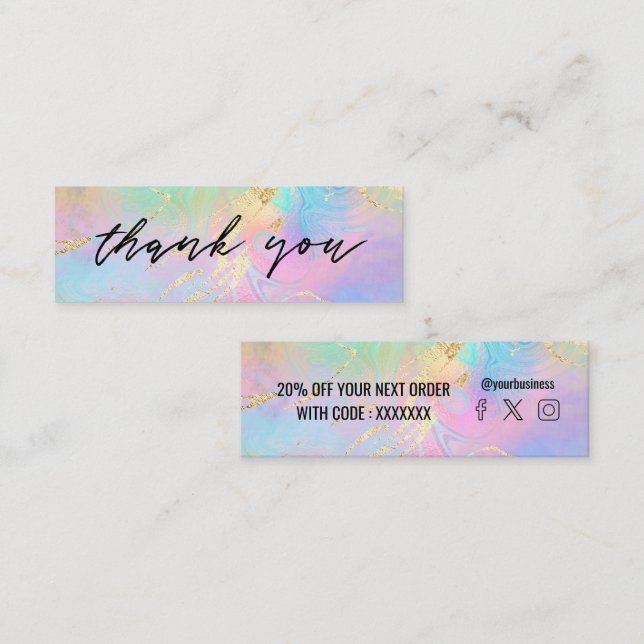 Diskontkarte für flüssigen Marmor Mini Visitenkarte (Vorne/Hinten)