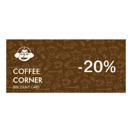 Diskontkarte mit QR-Code für den Kaffeeshop Werbekarte