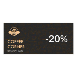 Diskontkarte mit QR-Code für den Kaffeeshop Werbekarte