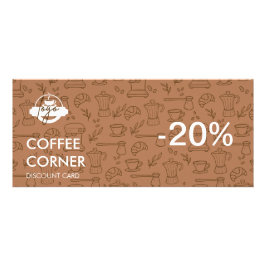 Diskontkarte mit QR-Code für den Kaffeeshop Werbekarte