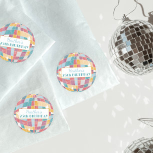 Diskothek Ball Custom Geburtstag Runder Aufkleber