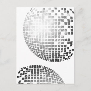 Diskothek Ball Fun Retro Postkarte