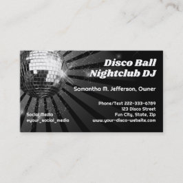 Diskothek Ball Night Club DJ Disc Jockey Dance Par Visitenkarte
