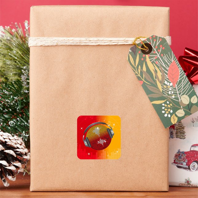 Diskothek Ball Quadratischer Aufkleber (Von Creator hochgeladen)