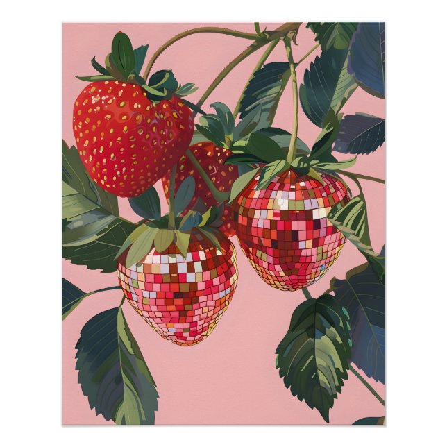 Diskothek Ball Strawberries Plakatwand drucken Poster (Vorderseite)