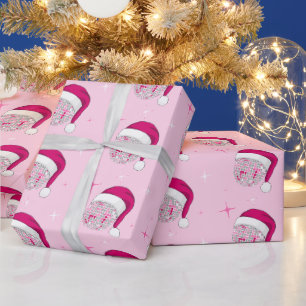 Diskothek Ball Weihnachtsmannmütze Rosa Wrapping P Geschenkpapier