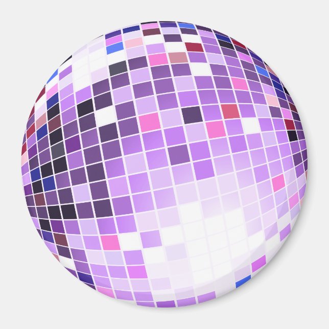 Diskothek, Glitzer Ball oder Spiegelball Magnet (Vorne)