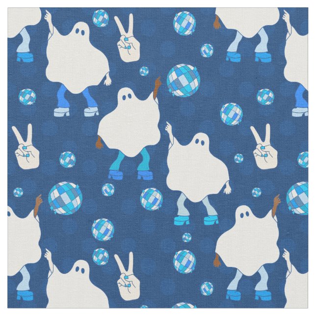 Diskothek halloween african ghost blue stoff (Nahaufnahme)