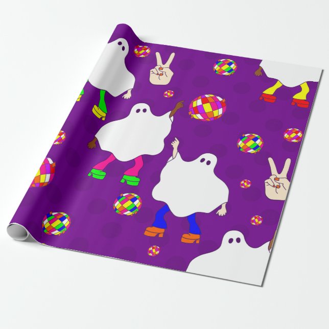 Diskothek halloween afrikanischer Geist lila Geschenkpapier (Ungerollt)