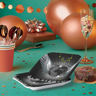 Diskothek mit Flügeln Pappteller