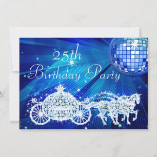 Diskothek, Princess Coach & Horses 25. Geburtstag Einladung