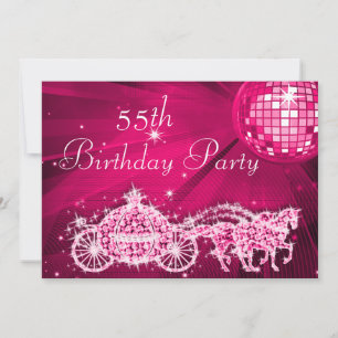 Diskothek, Princess Coach & Horses 55. Geburtstag Einladung