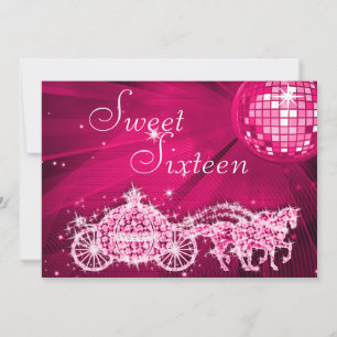 Diskothek, Princess Coach & Pferde Sweet 16 Einladung