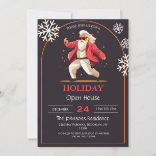 Diskothek Santa Claus Cartoon Einladung