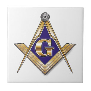 Diskretes blaues Quadrat u. Kompassse Fliese