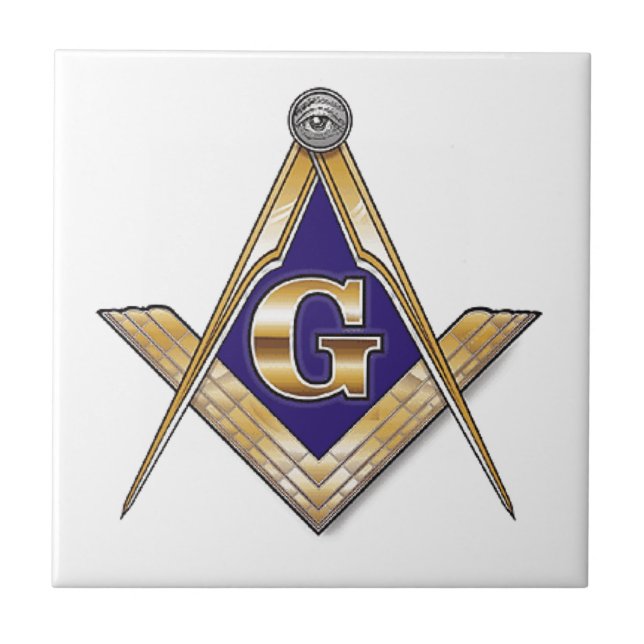 Diskretes blaues Quadrat u. Kompassse Fliese (Vorderseite)