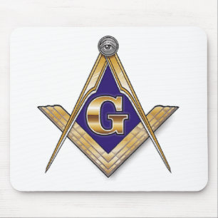 Diskretes blaues Quadrat u. Kompassse Mousepad